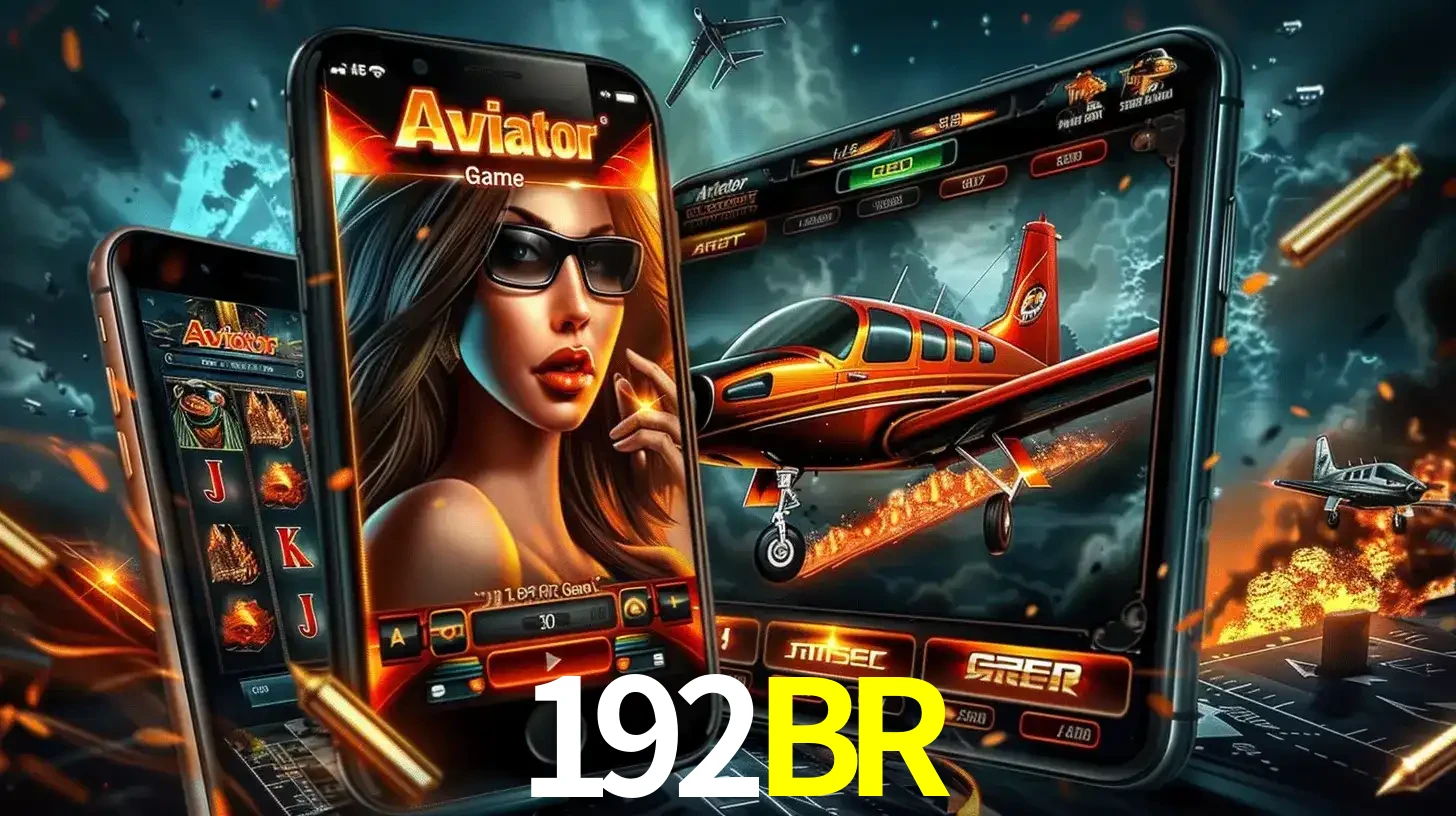O popular jogo de apostas Aviator exibido em vários celulares e tablets, mostrando a interface emocionante e a ação de voo disponíveis para jogar agora no 192BR.
