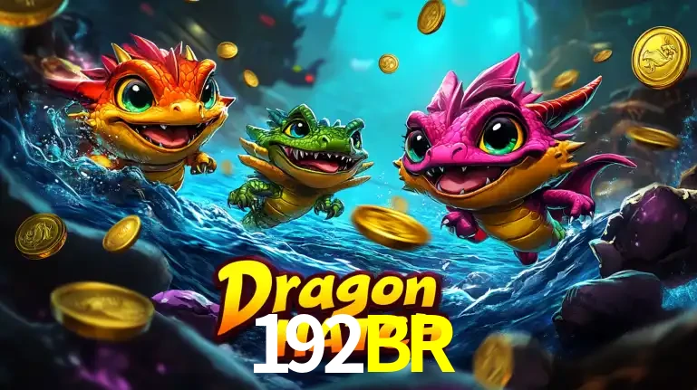 Arte promocional do jogo Dragon Hatch com três adoráveis dragões bebês nadando entre moedas de ouro, um dos slots mais divertidos para jogar no cassino 192BR.