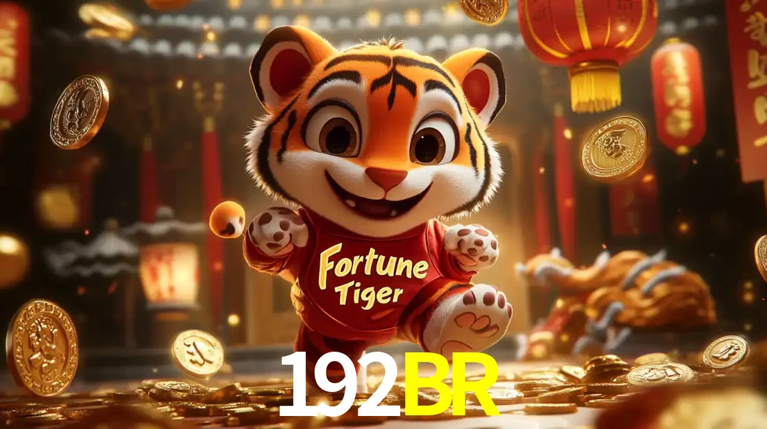 O alegre personagem do Fortune Tiger correndo sobre um caminho de moedas de ouro, simbolizando os grandes prêmios e a diversão do popular jogo de slot do 192BR.